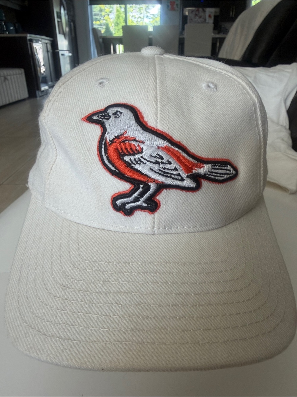 Puma White Cap with Red and Black Bird Patch